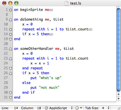 lingo script in textmate