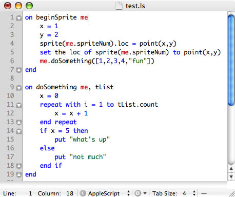 lingo script in textmate