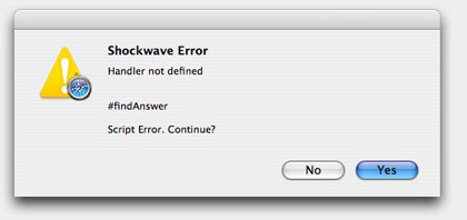 More detailed shockwave error message